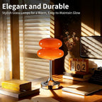 Lampe champignon rétro en verre bulle et pied chromé, sans fil