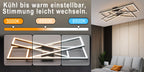 Plafonnier LED rectangulaire 75 cm à cadres croisés noirs, 45 W