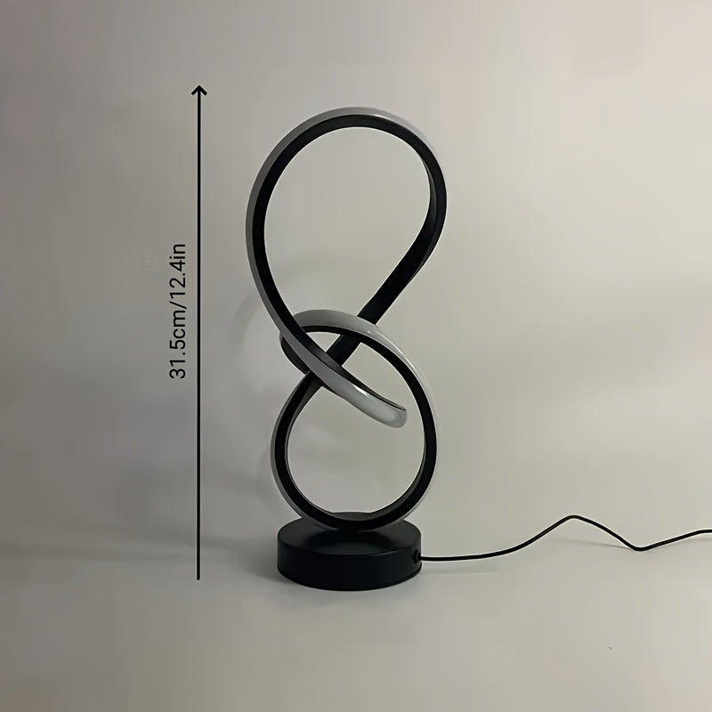 Lampe de bureau LED design en nœud lumineux, 31,5 cm, 3 teintes
