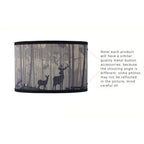 Abat-jour tambour en bambou imprimé forêt et cerfs, Ø 30,5 cm