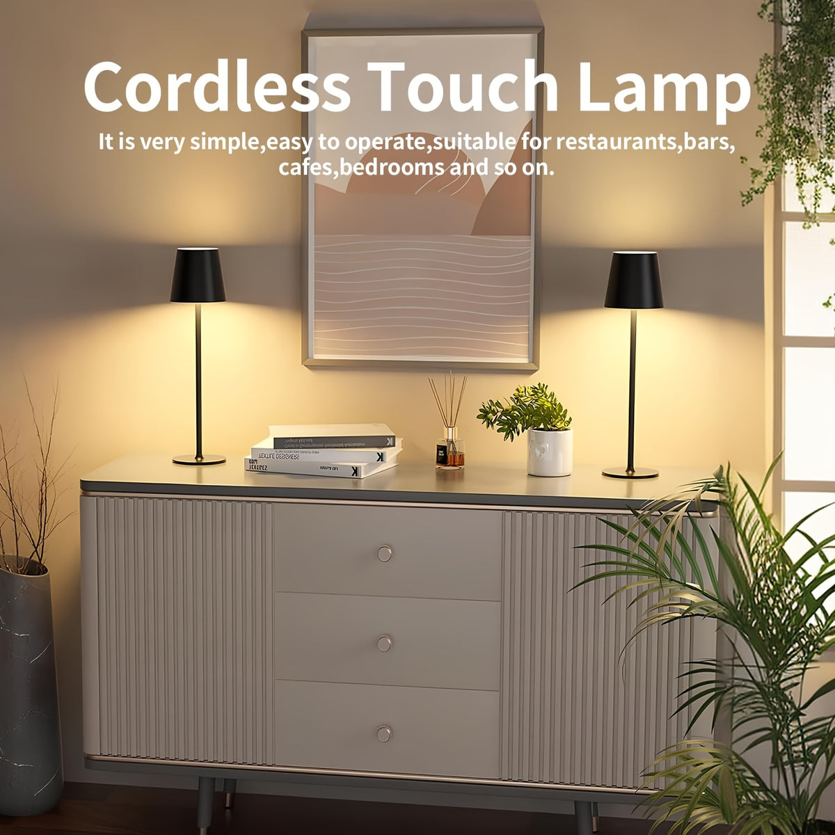Lampe de chevet sans fil IPX7 en aluminium, lot de 2 ou 4