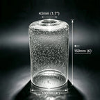 Lot de 2 cylindres en verre bullé transparent, Ø 10 x H 15 cm
