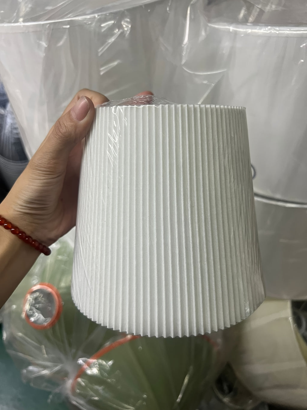 Lot de 2 abat-jour plissés blancs, Ø 15 x H 14 cm, pour douille E27