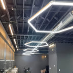 Plafonnier LED hexagonal en kit pour garage ou atelier, 24 à 68 tubes
