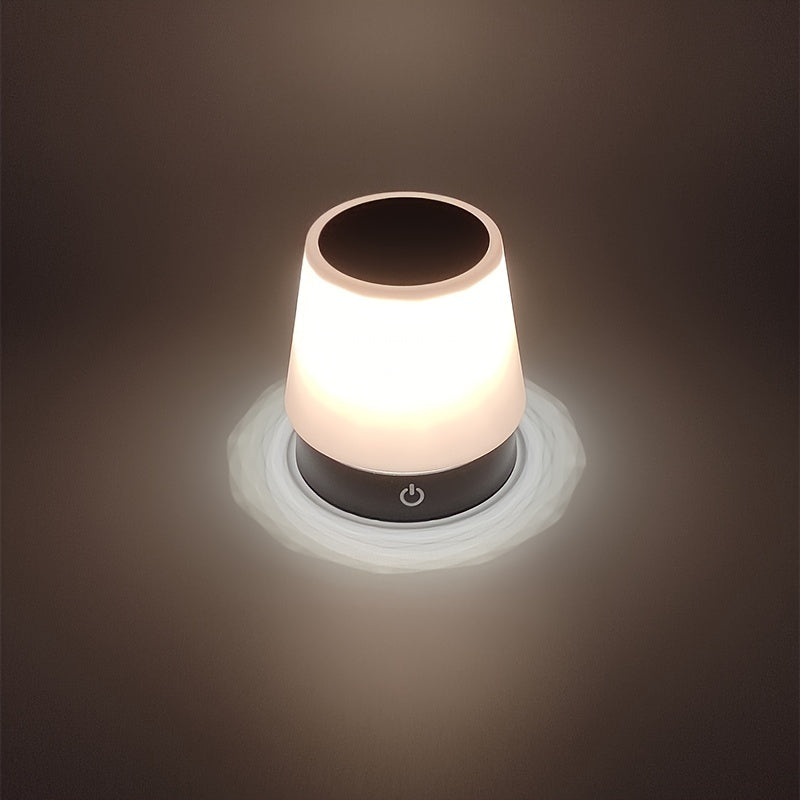 Lampe de chevet rechargeable à hauteur variable, cône blanc lisse