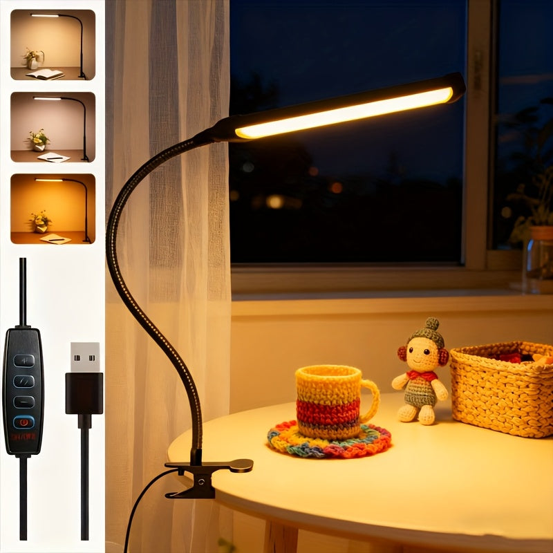 Lampe à pince 96 LED à col métallique de 40 cm, câble de 145 cm