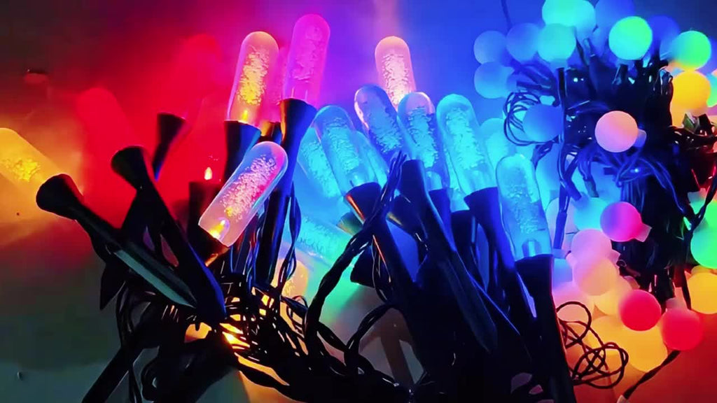 Guirlande solaire de jardin à 20 piquets à bulles, 5 m, 8 modes