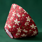 Lot de 2 abat-jour coniques rouges à fleurs crème, Ø 30 cm