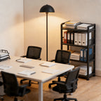 Lampadaire de bureau dôme noir et or, socle épais de 25 cm
