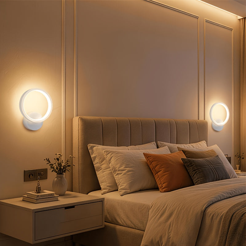 Applique anneau lumineux blanche au design épuré