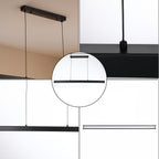 Suspension LED barre noire 36 W en métal et acrylique, longueur 100 cm
