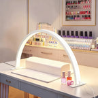 Lampe de bureau LED demi-lune blanche, arche de 42 cm à 3 teintes
