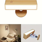Applique murale bois rotative sans fil, LED rechargeable USB