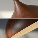 Abat-jour de suspension cloche effet bois, Ø 32 cm, deux teintes