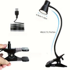 Lampe à pince noire à col de cygne de 40 cm, couture et lecture