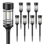 Lampe solaire de chemin à filament 3000K, cage noire, lot de 4