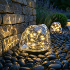 Lampe solaire rocher de cristal à micro-LED, lot de 4 pièces