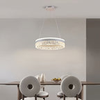 Suspension anneau LED Ø 40 cm, diffuseur effet glace, trois teintes