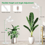 Lampadaire LED de croissance pour plantes à deux têtes, 58 à 173 cm
