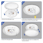 Plafonnier LED rond à bordure à facettes, Ø 29 à 48 cm, blanc froid