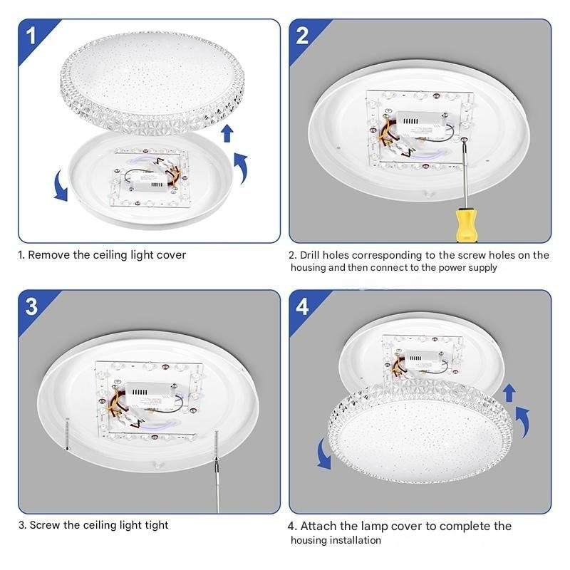 Plafonnier LED rond à bordure à facettes, Ø 29 à 48 cm, blanc froid
