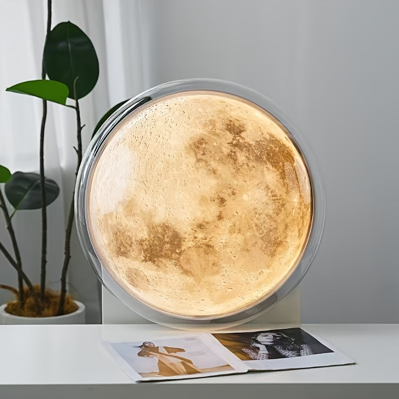 Plafonnier LED lune Ø 40 cm, télécommande, minuterie et mémoire