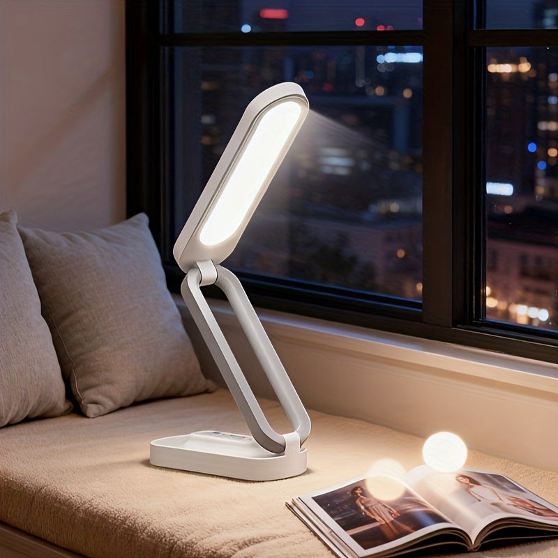 Lampe de bureau LED pliable sans fil, panneau tactile à 3 teintes