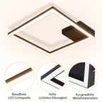 Plafonnier LED carré à cadre lumineux, 29,4 cm, noir ou blanc