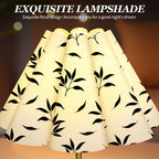 Lampe de chevet abat-jour plissé à feuillage noir, pied doré en dôme
