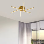 Plafonnier LED à branches rayonnantes, doré, noir ou blanc, 76 cm