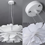 Suspension corolle à pétales ondulés blancs, Ø 50 cm, E27