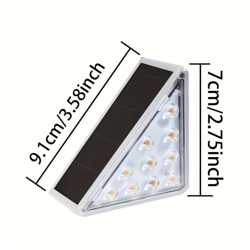 Balise solaire triangulaire pour marches d'escalier, lot de 2