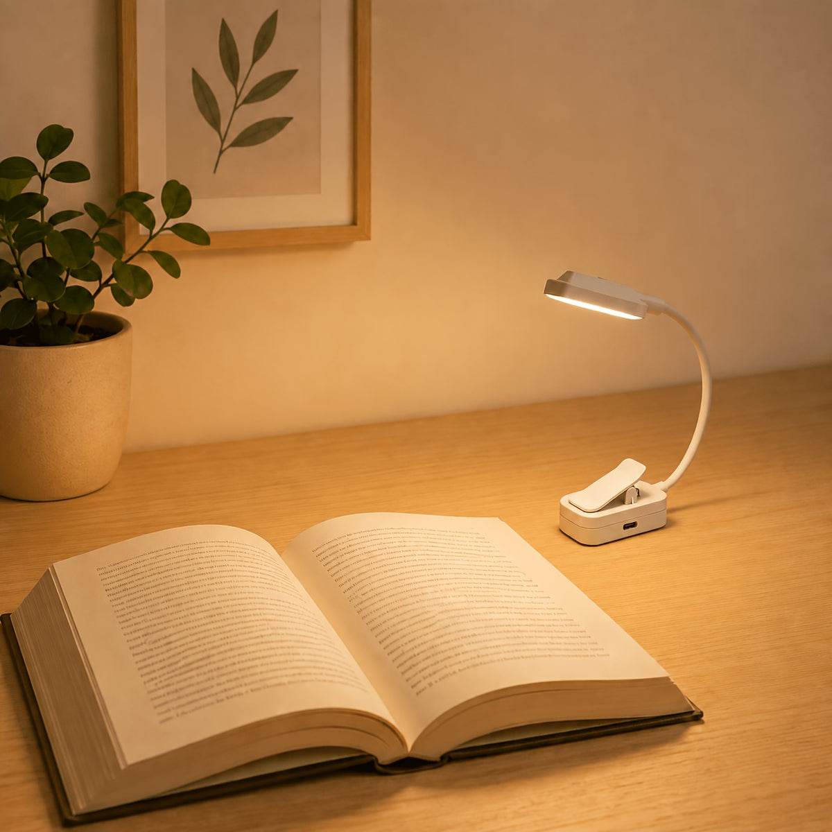 Lampe de lecture à pince col de cygne 14,5 cm, à poser ou clipser