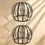 Abat-jour cage en lamelles de métal noir, lot de 2, Ø 18,5 cm