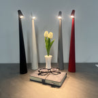 Lampe de table sans fil conique en métal, 45 ou 33,5 cm, 5 coloris