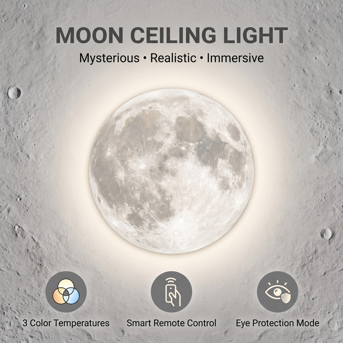 Plafonnier LED pleine lune Ø 33 cm, trois teintes à l'interrupteur