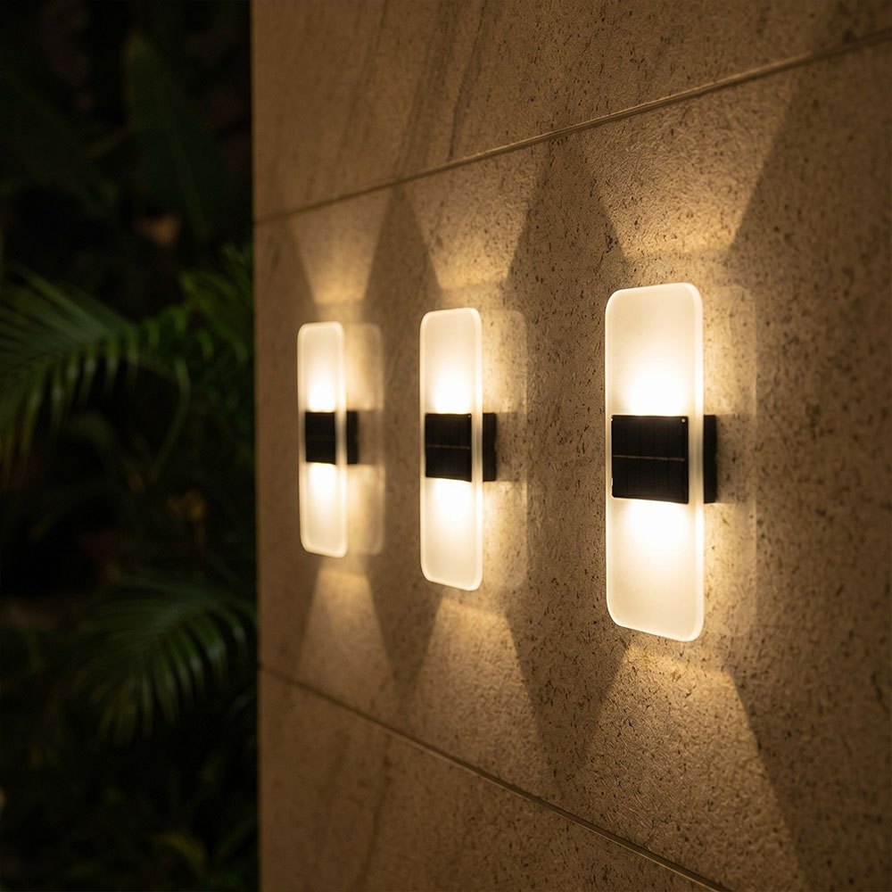 Applique murale solaire LED en acrylique, blanc chaud ou blanc froid