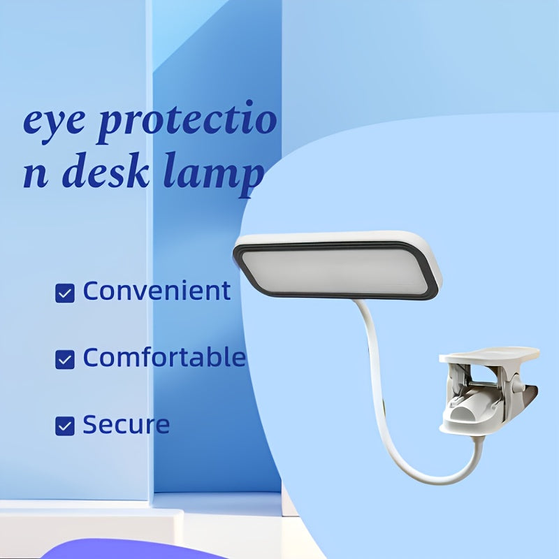 Lampe à pince rechargeable à tête rectangulaire, à poser ou fixer