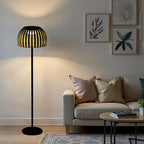 Lampadaire solaire d'extérieur vert et blanc, dôme ajouré 116 cm