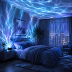 Veilleuse projecteur vagues d'eau, dôme noir pour salon et chambre