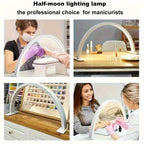 Lampe de bureau LED demi-lune blanche, arche de 42 cm à 3 teintes