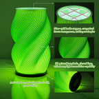 Lampe vase imprimée en 3D à spirale, vert ou lilas, USB, 19 cm