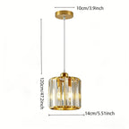 Petite suspension en cristal doré Ø 14 cm, une lumière E27
