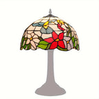 Verre de remplacement en vitrail colibris et fleurs, Ø 30 cm