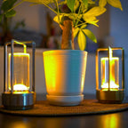 Lampe sans fil rechargeable tactile à cylindre transparent, argentée