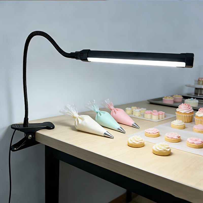 Lampe à pince barre 96 LED noire pour manucure et dessin, col métal