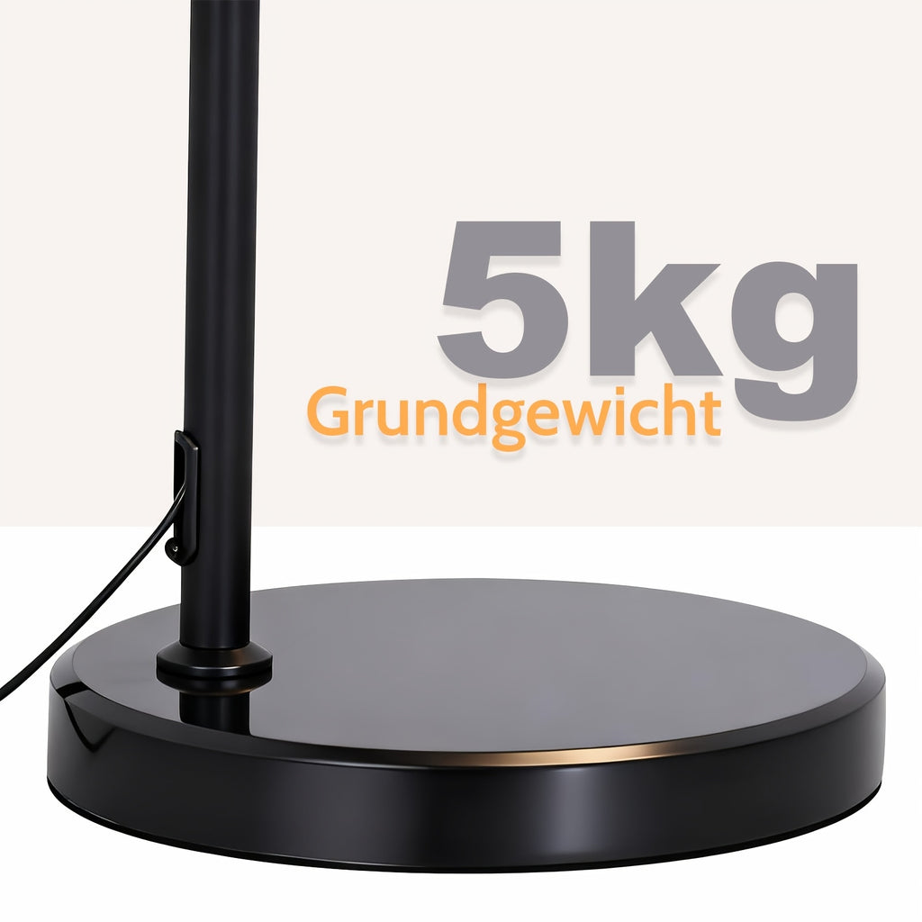 Lampadaire arc noir 181 cm, abat-jour tambour en tissu Ø 30 cm