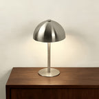 Lampe champignon sans fil à dôme métallique, doré ou argenté