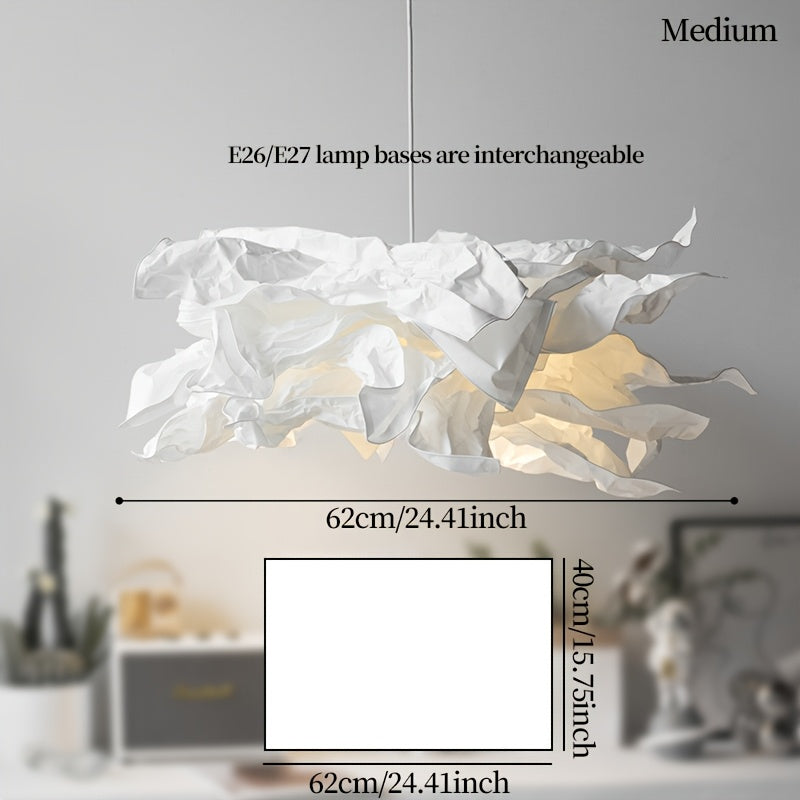 Abat-jour nuage en papier froissé, 3 tailles de 43 à 85 cm