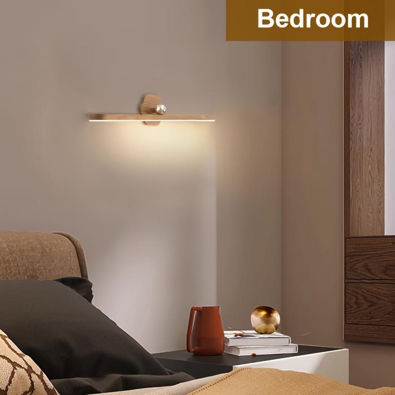 Applique murale LED noire rechargeable, barre aimantée orientable